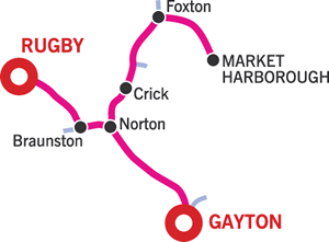 Market Harborough and return cruising map